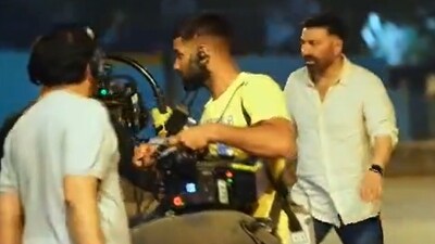 Sunny Deol in a still from a BTS video. Sunny Deol in a still from a BTS video.