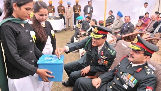 Flag Day emphasizes our commitment to caring for our war-disabled soldiers, Veer Naris, and the families of martyrs who have made the ultimate sacrifice for the country.&nbsp;(Pardeep Pandit/HT File Photo)