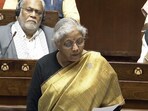 Finance minister Nirmala Sitharaman speaks in the Rajya Sabha on Thursday. 