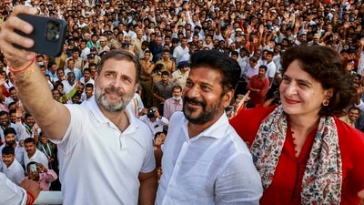 Revanth Reddy to take the oath as the chief minister of Telangana today. Revanth Reddy to take the oath as the chief minister of Telangana today.