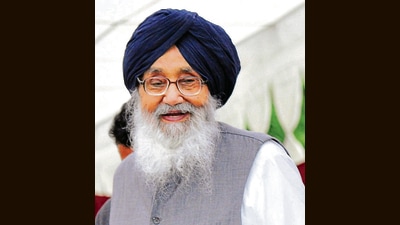 Former Punjab chief minister Parkash Singh Badal (HT File) Former Punjab chief minister Parkash Singh Badal (HT File)