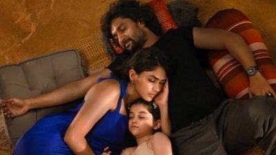 Nani, Mrunal, Kiara in a still from Hi Nanna Nani, Mrunal, Kiara in a still from Hi Nanna