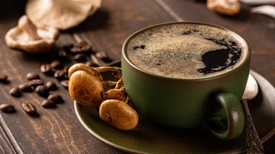 Mushroom coffee typically involves blending a powder crafted from ground mushrooms and coffee beans. Mushroom coffee typically involves blending a powder crafted from ground mushrooms and coffee beans.