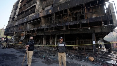 The death toll from the fire, initially at four, has now risen to five as rescue personnel recovered another body from the fire-affected residential building.&nbsp; (AP)