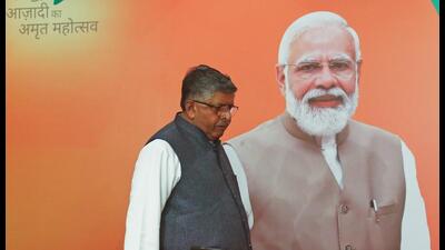 Senior BJP leader and MP Ravi Shankar Prasad arrives to address a press conference at the party headquarters in New Delhi on Thursday. (ANI) Senior BJP leader and MP Ravi Shankar Prasad arrives to address a press conference at the party headquarters in New Delhi on Thursday. (ANI)