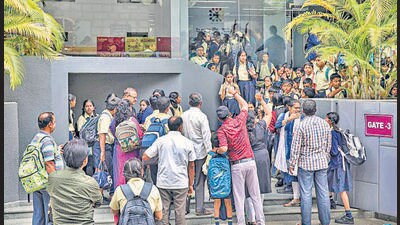 Sixty-eight schools in Bengaluru received bomb threat emails, prompting evacuation of over 5,000 students for inspection by the anti-sabotage and bomb squads of the city police. A total of 27 FIRs have been registered over the bomb threats. (PTI) Sixty-eight schools in Bengaluru received bomb threat emails, prompting evacuation of over 5,000 students for inspection by the anti-sabotage and bomb squads of the city police. A total of 27 FIRs have been registered over the bomb threats. (PTI)