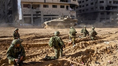 This picture released by the Israeli army shows troops on the ground on the Gaza Strip (AFP) This picture released by the Israeli army shows troops on the ground on the Gaza Strip (AFP)