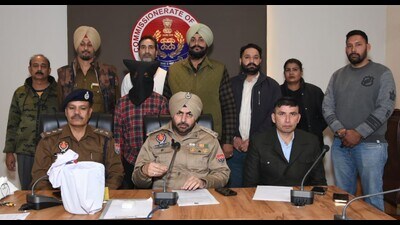 The accused in custody of Jalandhar police on Thursday. (HT Photo)