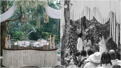 The ceremony was attended by about 100 friends and family members. Meanwhile, Jay Shetty officiated the wedding. Lastly, Cole wore a Canali off-white double-breasted peak-lapel wool jacket, tan linen-and-wool trousers, and a white cotton formal dress shirt. He accessorised with an off-white silk bow tie and shoes by Louboutin. (Instagram) The ceremony was attended by about 100 friends and family members. Meanwhile, Jay Shetty officiated the wedding. Lastly, Cole wore a Canali off-white double-breasted peak-lapel wool jacket, tan linen-and-wool trousers, and a white cotton formal dress shirt. He accessorised with an off-white silk bow tie and shoes by Louboutin. (Instagram)
