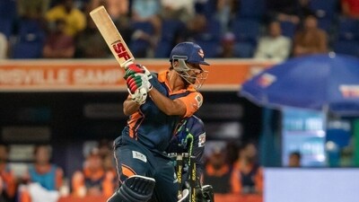 Najibullah Zadran in action for the Samp Army in Abu Dhabi T10 League (ADT10) Najibullah Zadran in action for the Samp Army in Abu Dhabi T10 League (ADT10)