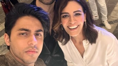 Aryan Khan and Mona Singh at The Archies event. Aryan Khan and Mona Singh at The Archies event.