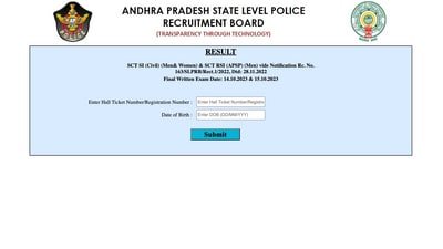SLPRB AP Police SI final written result out on slprb.ap.gov.in link here SLPRB AP Police SI final written result out on slprb.ap.gov.in link here