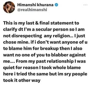 Himanshi shared her 'final statement'.