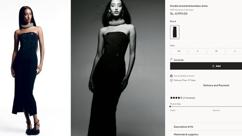 The price of Suhana Khan's dress. (hm.com) The price of Suhana Khan's dress. (hm.com)