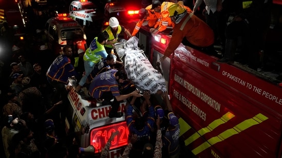 "The body found on the first floor of the shopping mall was taken to the hospital," rescue officials revealed.&nbsp;(AP)