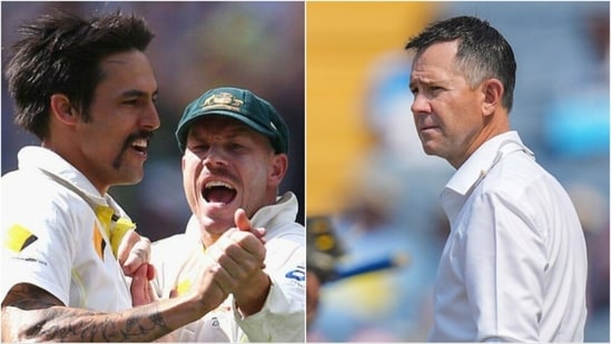 Ricky Ponting (R) spoke about Mitchell Johnson's scathing criticism of David Warner (Files)