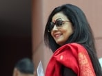 TMC MP Mahua Moitra on the first day of the winter session of Parliament in New Delhi on December 4. 
