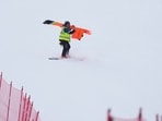  Avon, Colorado, USA;  Course worker on the hill as high winds and heavy snowfall cancelled the FIS Birds of Prey World Cup men’s downhill for a second day at Beaver Creek. Mandatory Credit: Michael Madrid-USA TODAY Sports