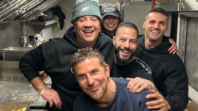 Bradley Cooper swaps the red carpet for the food truck grill with Danny & Coop's (INSTAGRAM/angelos_pizzeria_south_philly) Bradley Cooper swaps the red carpet for the food truck grill with Danny & Coop's (INSTAGRAM/angelos_pizzeria_south_philly)