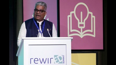 Bhupender Yadav, minister environment of India, speaks during a session at the COP28 U.N. Climate Summit on Friday. (AP)