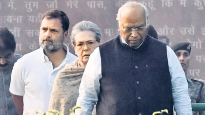 Congress leaders Rahul gandhi, Sonia Gandhi and Mallikarjun Kharge (ANI) Congress leaders Rahul gandhi, Sonia Gandhi and Mallikarjun Kharge (ANI)