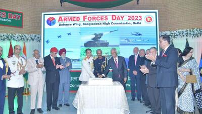 Lt Gen VM Bhuvana Krishnan, the quartermaster general of the Indian Army, was the chief guest at the ceremony (HT Photo/Sourced) Lt Gen VM Bhuvana Krishnan, the quartermaster general of the Indian Army, was the chief guest at the ceremony (HT Photo/Sourced)