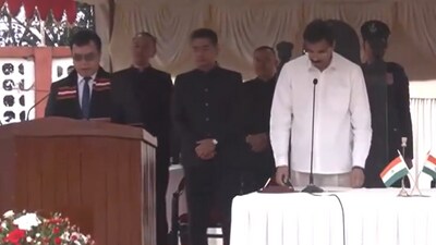 Zoram People's Movement (ZPM) leader Vanlalhlana takes oath as a Cabinet Minister. (ANI) Zoram People's Movement (ZPM) leader Vanlalhlana takes oath as a Cabinet Minister. (ANI)
