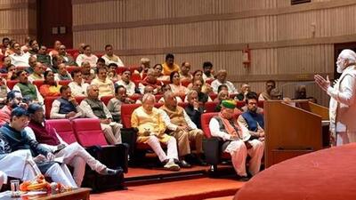Prime Minister Narendra Modi addresses during the BJP Parliamentary Party meeting at the Parliament House in New Delhi on December 7. (PTI) Prime Minister Narendra Modi addresses during the BJP Parliamentary Party meeting at the Parliament House in New Delhi on December 7. (PTI)