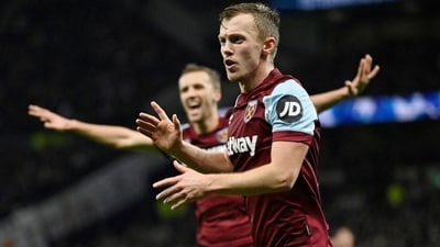 West Ham United's James Ward-Prowse celebrates scoring their second goal (REUTERS)