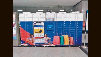 The lockers can be booked through the Dilli Saarthi 2.0 app. (HT Photo) The lockers can be booked through the Dilli Saarthi 2.0 app. (HT Photo)