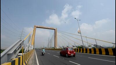 The six-lane, 697m long Parthala bridge was inaugurated on June 25 this year with a view to check congestion at Parthala Chowk. (Sunil Ghosh/HT Photo) The six-lane, 697m long Parthala bridge was inaugurated on June 25 this year with a view to check congestion at Parthala Chowk. (Sunil Ghosh/HT Photo)
