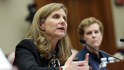 WASHINGTON, DC - DECEMBER 05: Liz Magill, President of University of Pennsylvania, testif before the House Education and Workforce Committee at the Rayburn House Office Building on December 05, 2023 in Washington, DC. The Committee held a hearing to investigate antisemitism on college campuses. Kevin Dietsch/Getty Images/AFP (Photo by Kevin Dietsch / GETTY IMAGES NORTH AMERICA / Getty Images via AFP) (Getty Images via AFP) WASHINGTON, DC - DECEMBER 05: Liz Magill, President of University of Pennsylvania, testif before the House Education and Workforce Committee at the Rayburn House Office Building on December 05, 2023 in Washington, DC. The Committee held a hearing to investigate antisemitism on college campuses. Kevin Dietsch/Getty Images/AFP (Photo by Kevin Dietsch / GETTY IMAGES NORTH AMERICA / Getty Images via AFP) (Getty Images via AFP)
