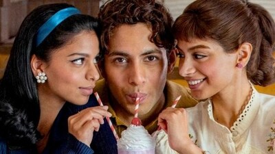 Suhana Khan, Agastya Nanda, and Khushi Kapoor in The Archies