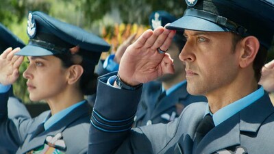 Deepika Padukone and Hrithik Roshan in Fighter.