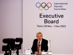 President of the International Olympic Committee Thomas Bach during the board meeting 