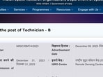 ISRO Recruitment 2023: Apply for 54 Technician B posts at isro.gov.in ISRO Recruitment 2023: Apply for 54 Technician B posts at isro.gov.in