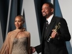 Will Smith and Jada Pinkett Smith arrive at the Vanity Fair Oscar party during the 94th Academy Awards.