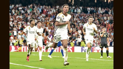 Bellingham at a Champions League game in Madrid in September. (Getty Images) Bellingham at a Champions League game in Madrid in September. (Getty Images)