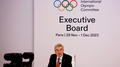 President of the International Olympic Committee Thomas Bach during the board meeting (REUTERS)