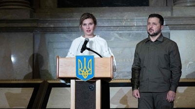 Ukrainian President Volodymyr Zelensky (Right) and his wife Olena Zelenska (AFP) Ukrainian President Volodymyr Zelensky (Right) and his wife Olena Zelenska (AFP)
