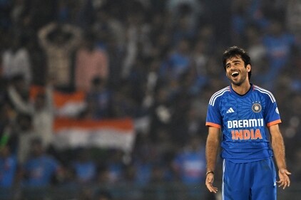 India's Ravi Bishnoi reacts during the fourth Twenty20 international cricket match between India and Australia at the Shaheed Veer Narayan Singh International Cricket Stadium in Raipur on December 1 (AFP) India's Ravi Bishnoi reacts during the fourth Twenty20 international cricket match between India and Australia at the Shaheed Veer Narayan Singh International Cricket Stadium in Raipur on December 1 (AFP)