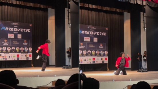 The image shows a man dancing to SRK’s Chaiyya Chaiyya. (Instagram/@thebollywoodguyy)