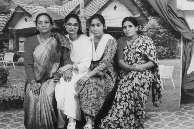 Four activists – Kabita Poudel, Yamuna Ghimire, Dil Maya BK and Maiya Bhattarai – pose at a studio after being released from prison in Palpa, 1990. (From the Rambha Poudel Collection, via NPL)
