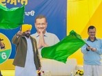 Delhi chief minister Arvind Kejriwal and Punjab CM Bhagwant Mann during the launch of doorstep delivery of services scheme in Punjab.
Delhi chief minister Arvind Kejriwal and Punjab CM Bhagwant Mann during the launch of doorstep delivery of services scheme in Punjab.
