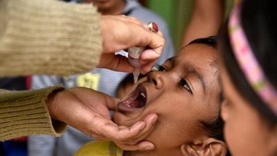 A child being vaccinated for polio in India. (Shutterstock) A child being vaccinated for polio in India. (Shutterstock)