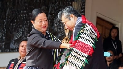 In this photo, Hiroshi Suzuki, Ambassador of Japan to India, can be seen being felicitated during the Hornbill festival in Kohima. (ANI) In this photo, Hiroshi Suzuki, Ambassador of Japan to India, can be seen being felicitated during the Hornbill festival in Kohima. (ANI)