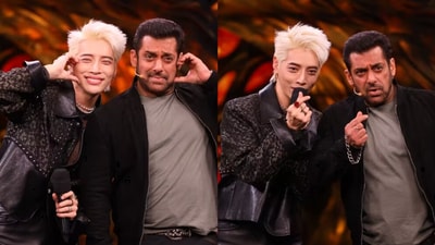 Bigg Boss 17: Aoora with host Salman Khan on the reality show.