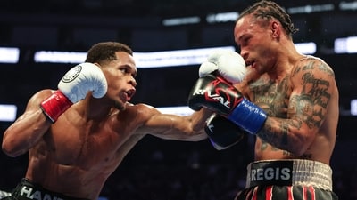 SAN FRANCISCO, CALIFORNIA - DECEMBER 09: Devin Haney punches Regis Prograis during their WBC World Super Lightweight Title fight at Chase Center on December 09, 2023 in San Francisco, California. Ezra Shaw/Getty Images/AFP (Photo by EZRA SHAW / GETTY IMAGES NORTH AMERICA / Getty Images via AFP) (Getty Images via AFP) SAN FRANCISCO, CALIFORNIA - DECEMBER 09: Devin Haney punches Regis Prograis during their WBC World Super Lightweight Title fight at Chase Center on December 09, 2023 in San Francisco, California. Ezra Shaw/Getty Images/AFP (Photo by EZRA SHAW / GETTY IMAGES NORTH AMERICA / Getty Images via AFP) (Getty Images via AFP)