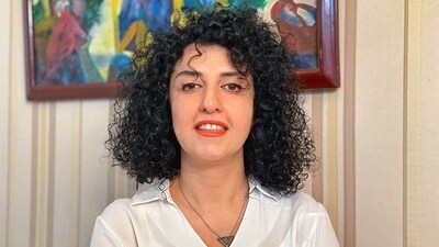 A handout photo provided by the Narges Mohammadi Foundation on October 2, 2023 shows an undated, unlocated photo of Iranian rights campaigner Narges Mohammadi. (AFP) A handout photo provided by the Narges Mohammadi Foundation on October 2, 2023 shows an undated, unlocated photo of Iranian rights campaigner Narges Mohammadi. (AFP)