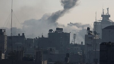 Israel-Hamas War: Smoke rises after Israeli strikes, amid the ongoing conflict between Israel and Hamas. (Reuters)